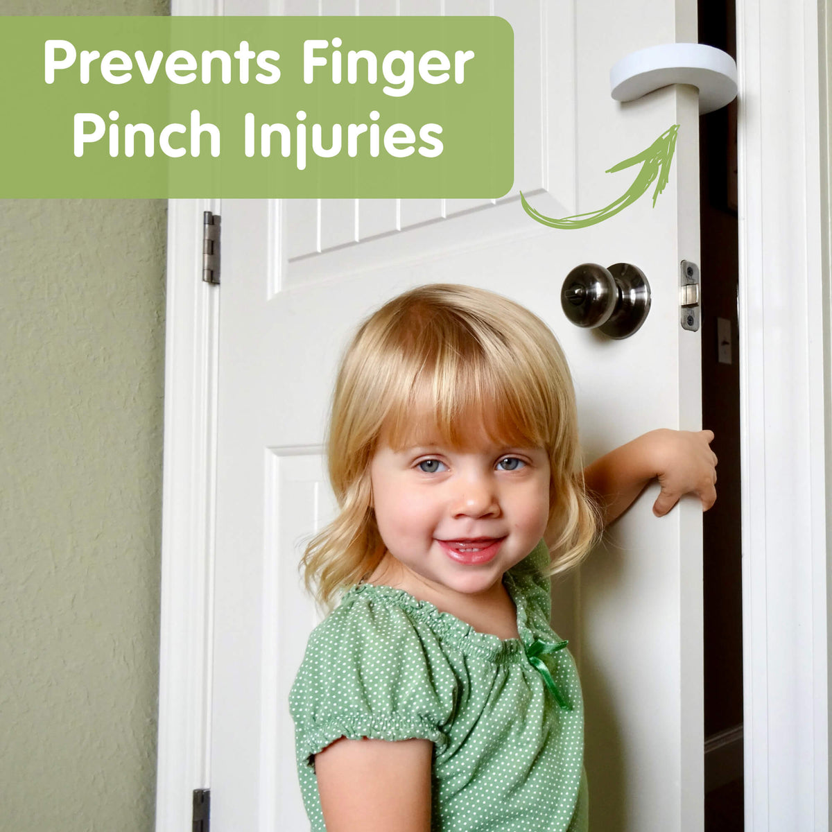 Rhoost Finger Guard Pinch Preventer Baby Proofing Door and Hinge White 2-Pack