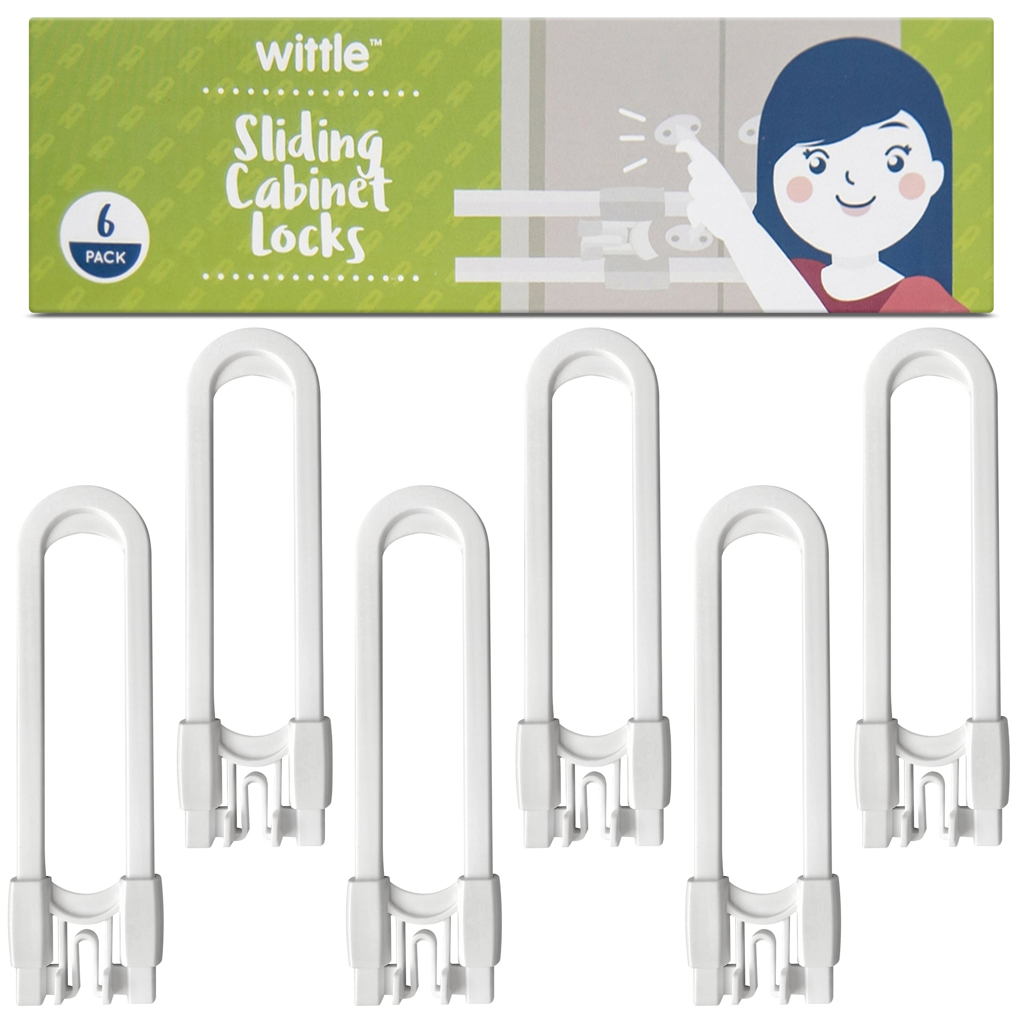 Adjustable 6 PC Cabinet Locks For Babies Child Proof Cabinet Latches Fridge  Lock